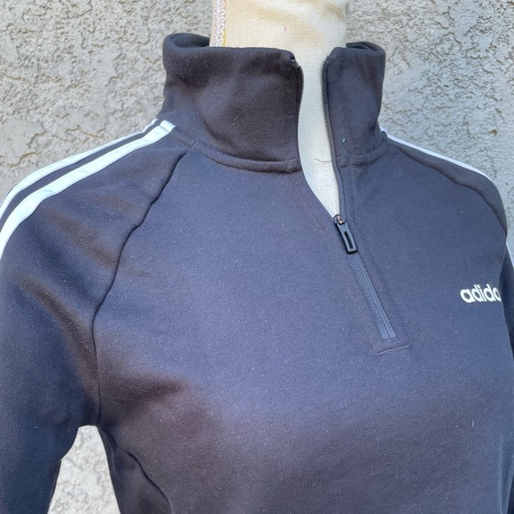 adidas Pullover Long Sleeve  Quarter-Zip 3-Stripe Women's  Size Small - Picture 5 of 11
